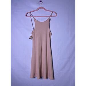 Topshop Pink Ribbed Knit Swing Dress Low Scoop Back Preppy Women's Size 2 NWT